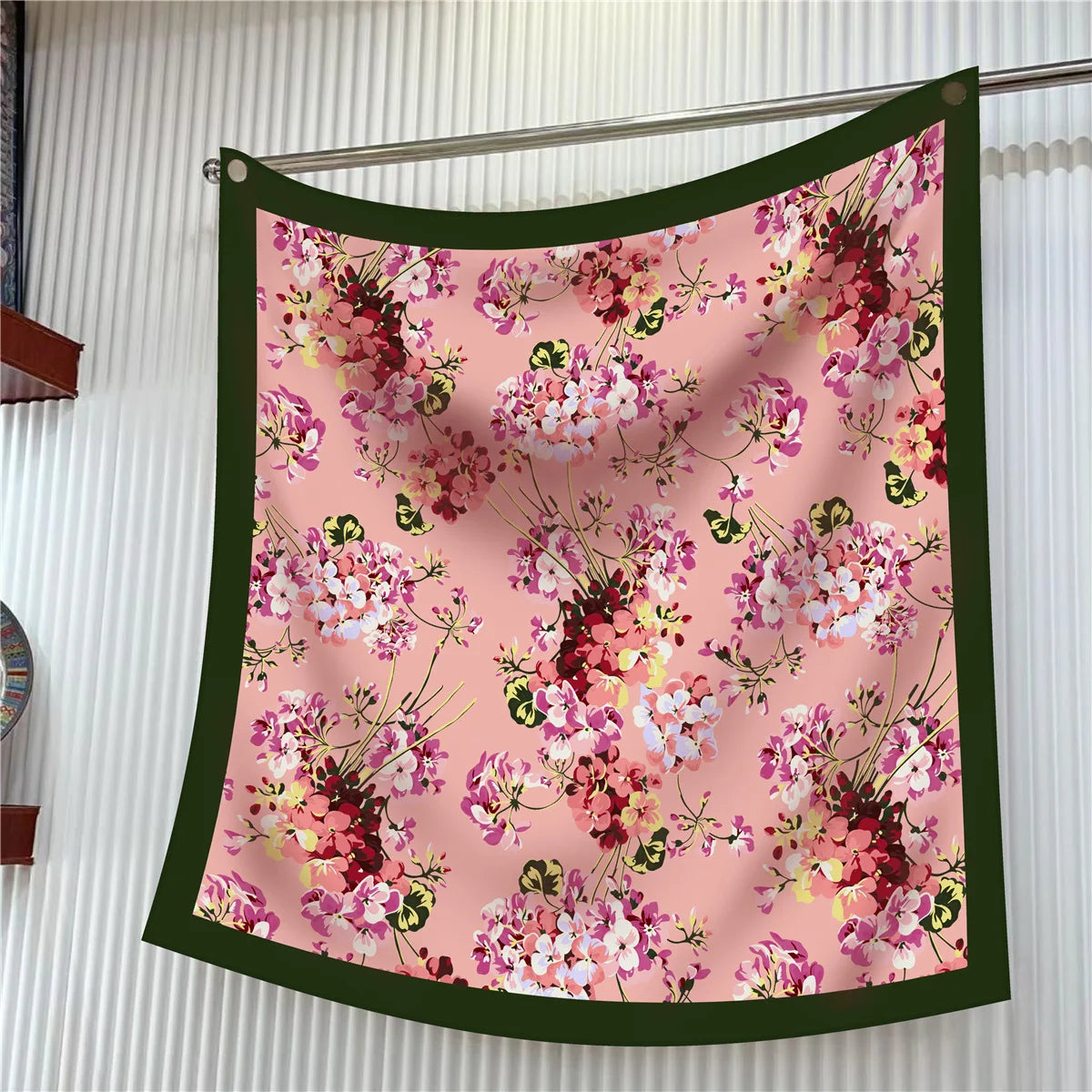 Luxury Silk Square Scarf Women Floral Paisley Print 90cm