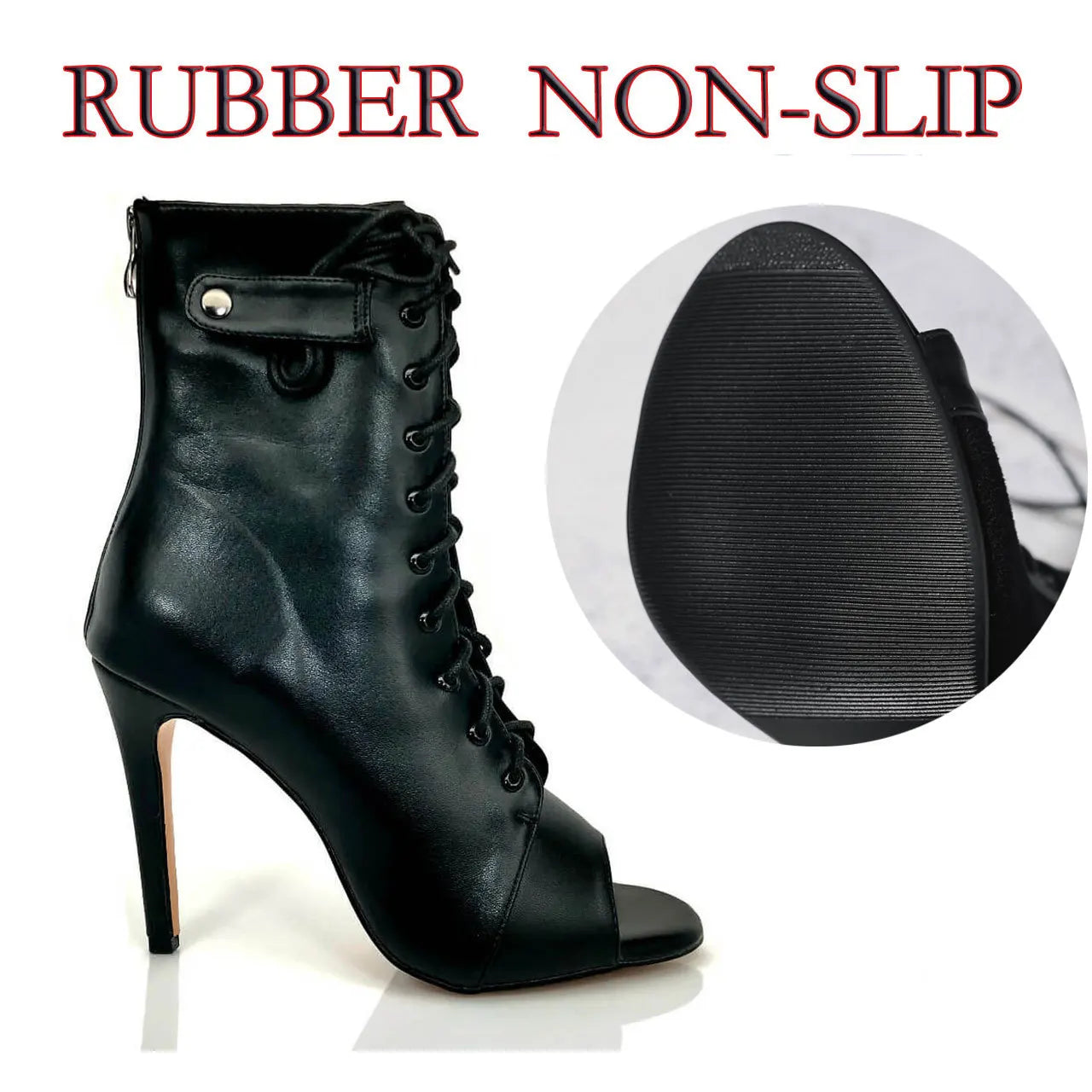 Women's Latin Dance Boots – Stiletto Heel Lace-Up Ballroom Dance Shoes