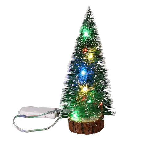 Mini LED Christmas Tree – Tabletop Artificial Snow Frost Decoration