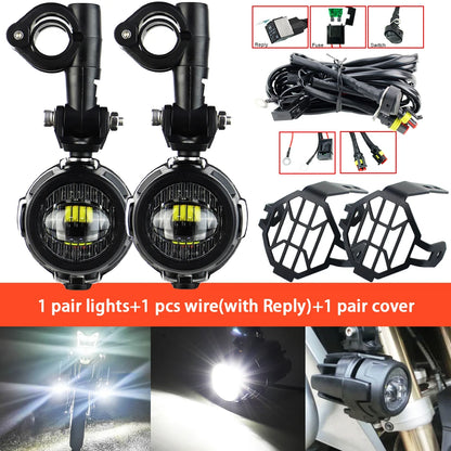 Motorcycle LED Auxiliary Driving Lights 40W 6000K – Universal Fog Spot Lamps