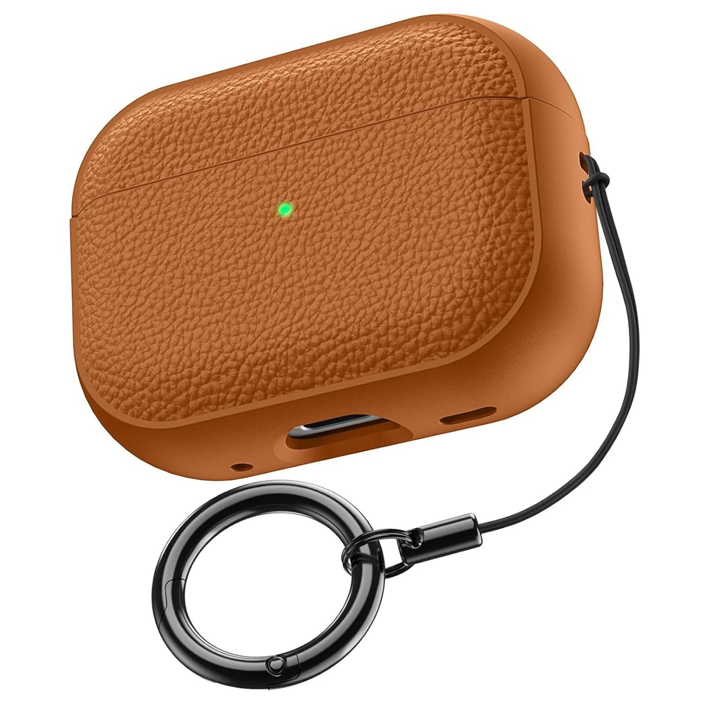 AirPods Case Leather Pattern TPU Cover with Keychain