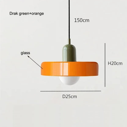 Nordic Glass Bauhaus Pendant Light – Retro Chandelier for Dining Room, Bedroom & Cafe