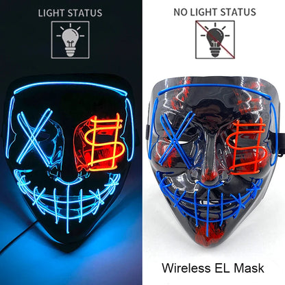 LED Purge Mask – Neon Glow Halloween Cosplay Mask