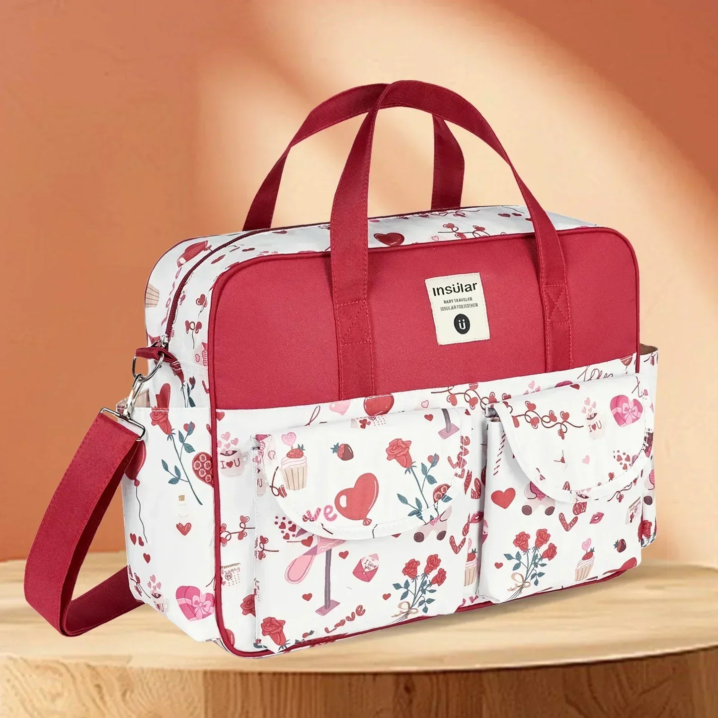 Large Capacity Diaper Bag Crossbody with Wide Opening