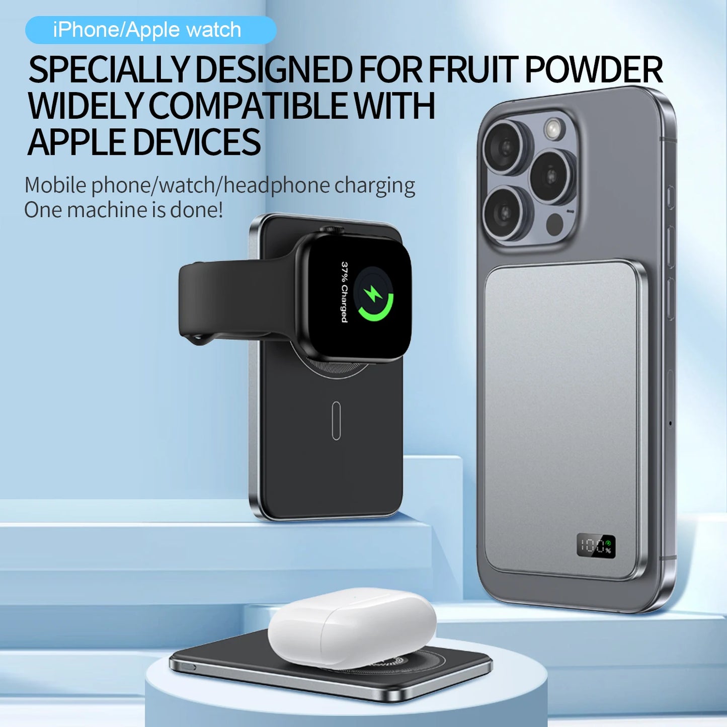 Magnetic Wireless Power Bank – Ultra-Thin Alloy Fast Charger for iPhone