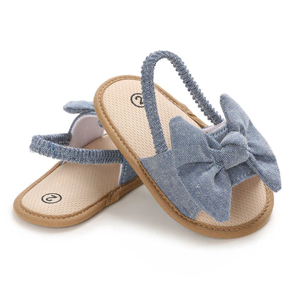 Baby Girl Bow Sandals Non-Slip Soft Sole Summer First Walker Shoes