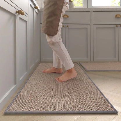 Washable Non Slip Faux Sisal Kitchen Runner Rug