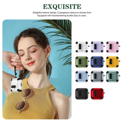 Magnetic Lock AirPods Case with Carabiner – Rugged Design