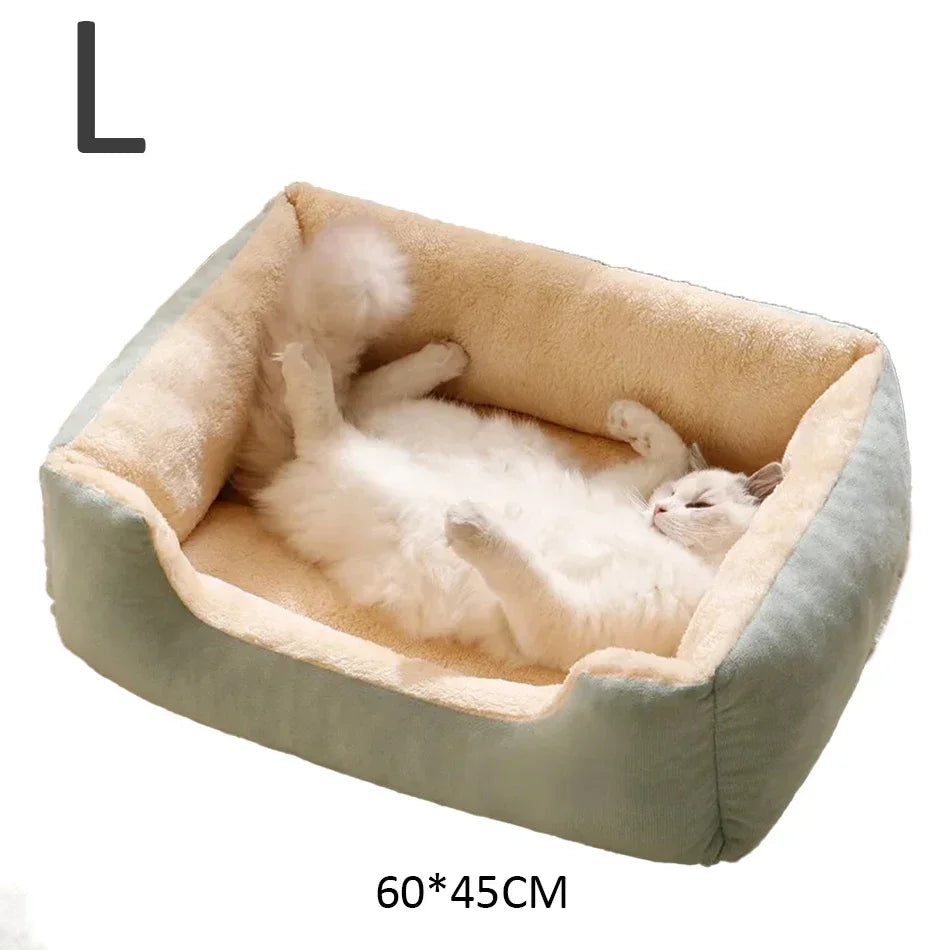 Plush Pet Sofa Bed – Soft Cushion for Dogs & Cats, S/M/L