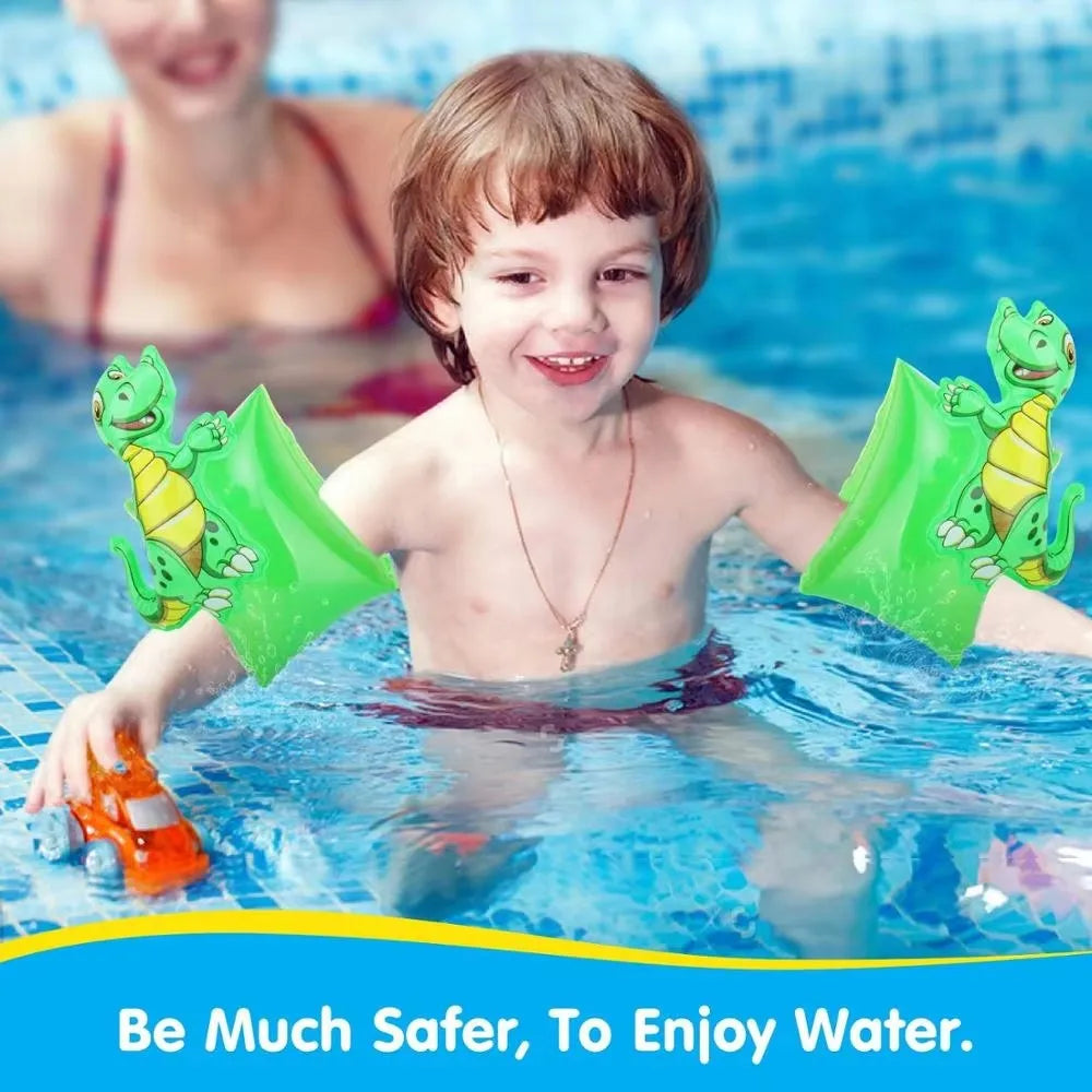 Inflatable Swim Arm Bands Kids Pool Floaties with 3D Design