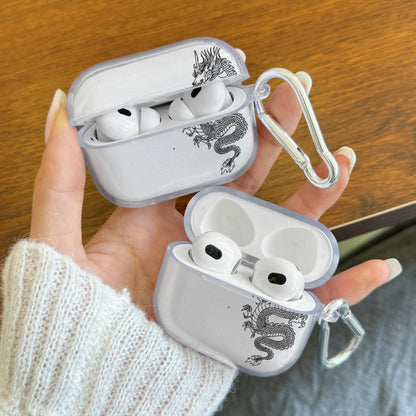 Dragon AirPods Case – Clear Protective Cover with Carabiner Clip