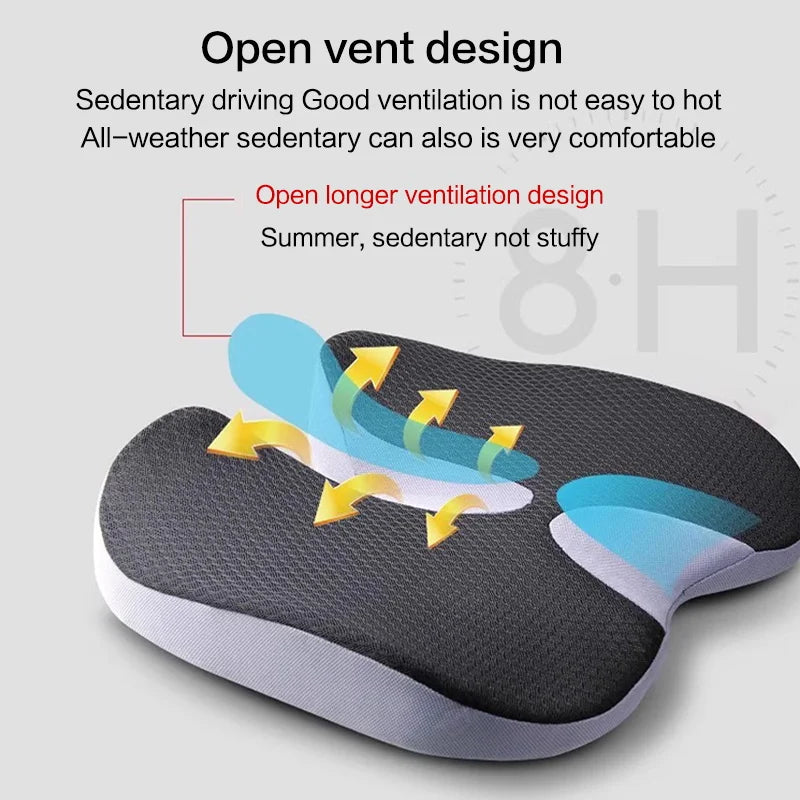 Orthopedic Memory Foam Seat Cushion – Tailbone & Sciatica Relief