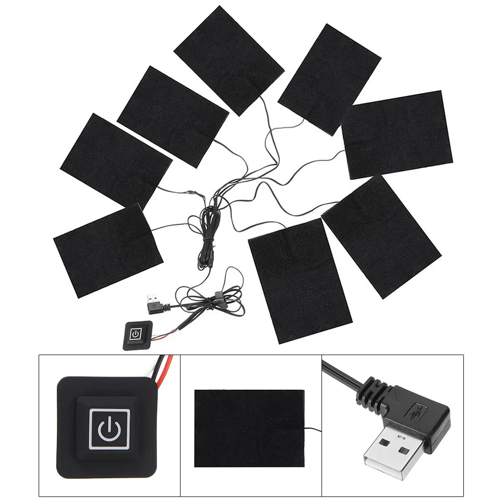 USB Heating Pads for DIY Heated Clothing 3-Level Temperature Control