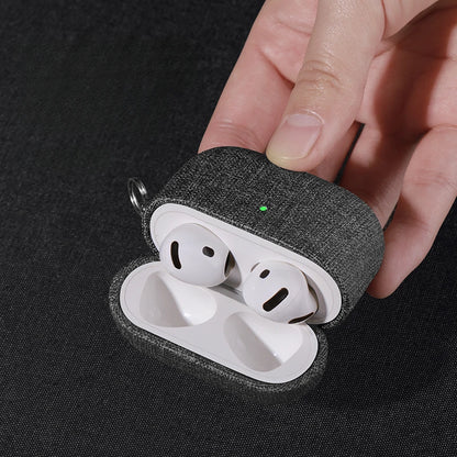 Fabric Texture AirPods Case with Carabiner Clip