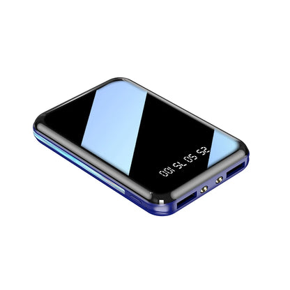 Mini Power Bank with Mirror Screen & LED Display – 10000mAh / 20000mAh Portable Charger