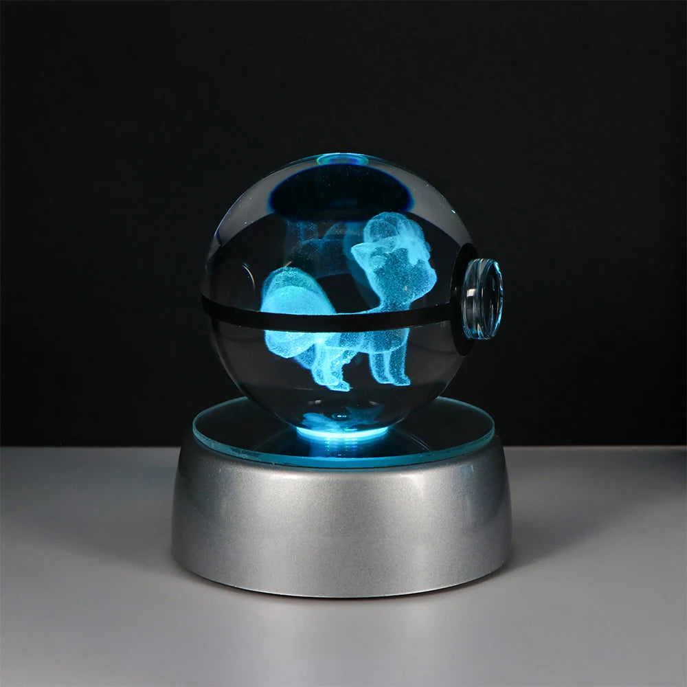 Pokémon Pikachu and Charizard 3D Crystal Poké Ball with LED Base