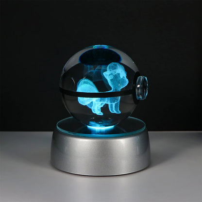 Pokémon Pikachu and Charizard 3D Crystal Poké Ball with LED Base