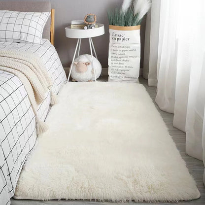 Fluffy Shaggy Bedside Rug – Soft Non-Slip Bedroom Carpet Runner