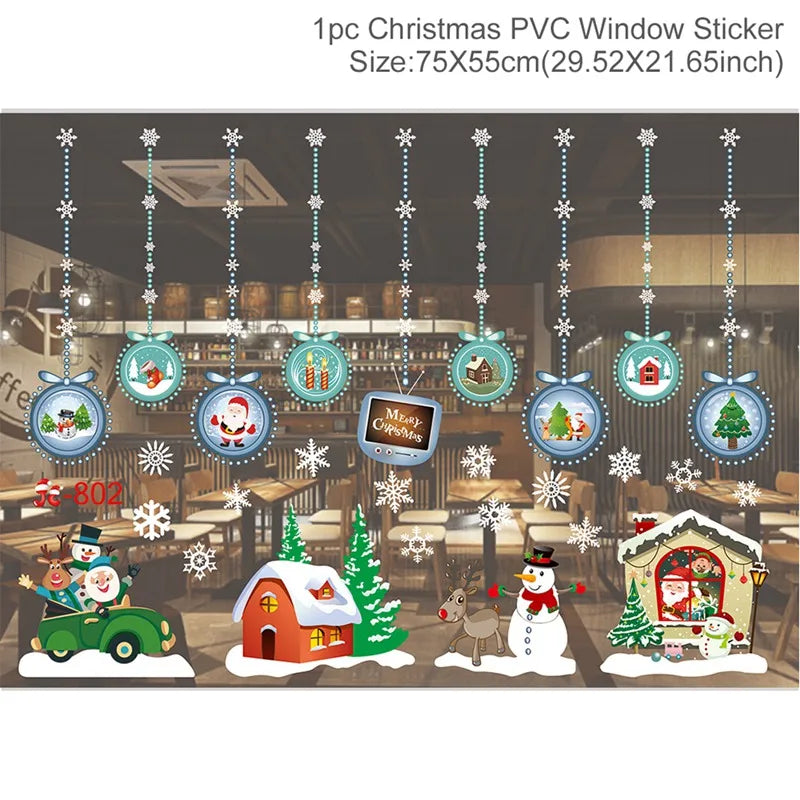 Christmas PVC Window Stickers – Festive Wall Decals for Home Decor