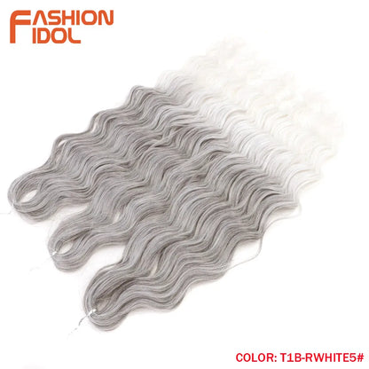 Deep Wave Braiding Hair Extensions 24 Inch – Synthetic Water Wave Crochet Hair