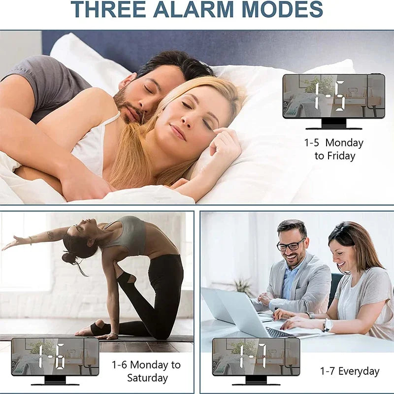 LED Projection Alarm Clock with Temperature & Humidity Display