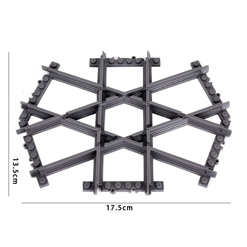 City Train Track Building Block Parts – Straight, Curved & Switch Rails