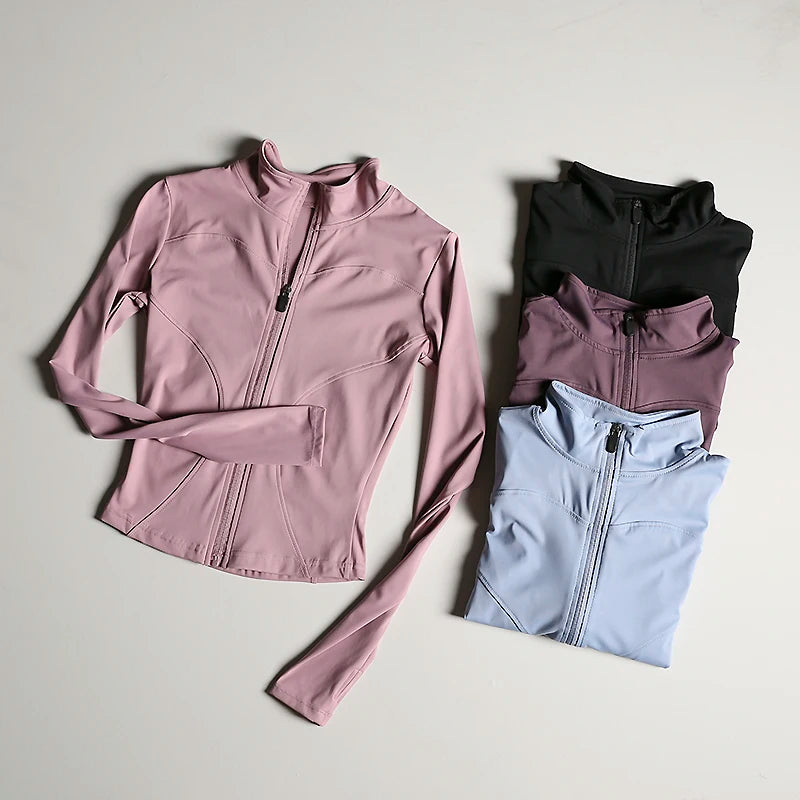 Women's Slim Fit Full-Zip Athletic Jacket – Quick Dry Activewear