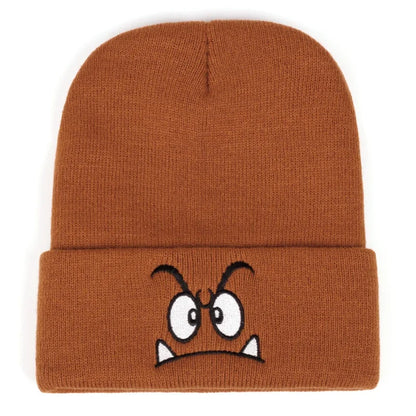 Cartoon Embroidered Knit Beanie Hat – Unisex Winter Cap