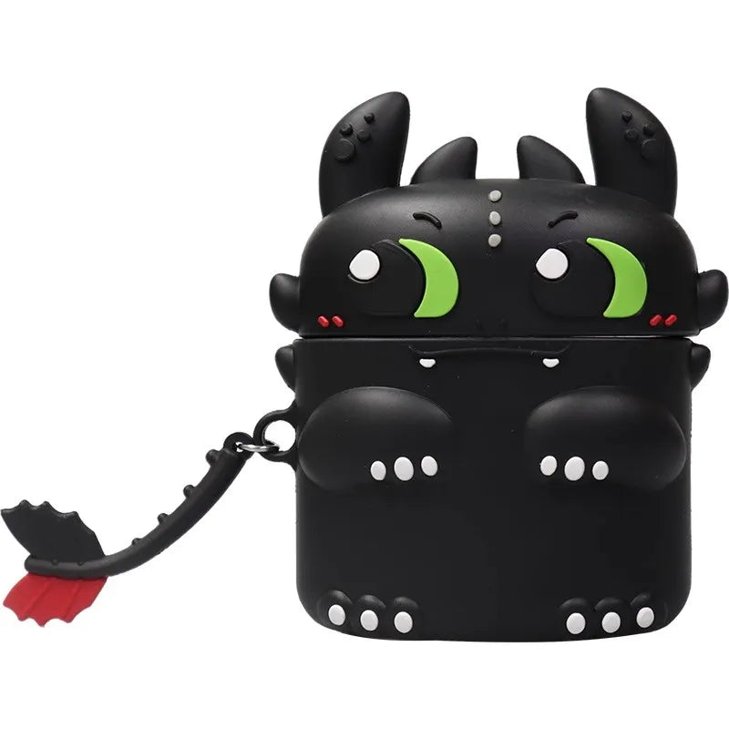 Cute Dragon AirPods Case – Toothless Silicone Cover for AirPods 1/2/3/4 & Pro