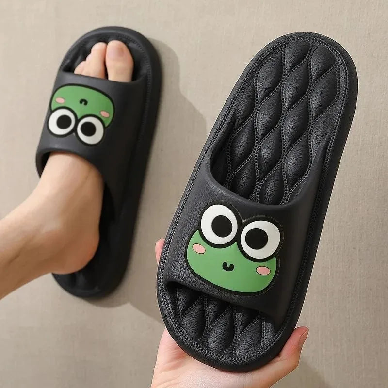 Cute Frog Non-Slip EVA Slippers – Soft Indoor Bathroom Slides
