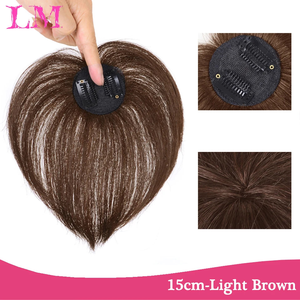 Clip-In Hair Topper with Bangs – Invisible Seamless Crown Coverage