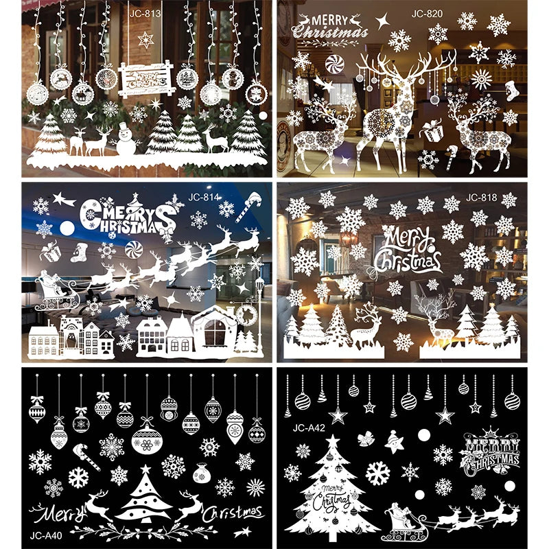 Christmas PVC Window Stickers – Festive Wall Decals for Home Decor