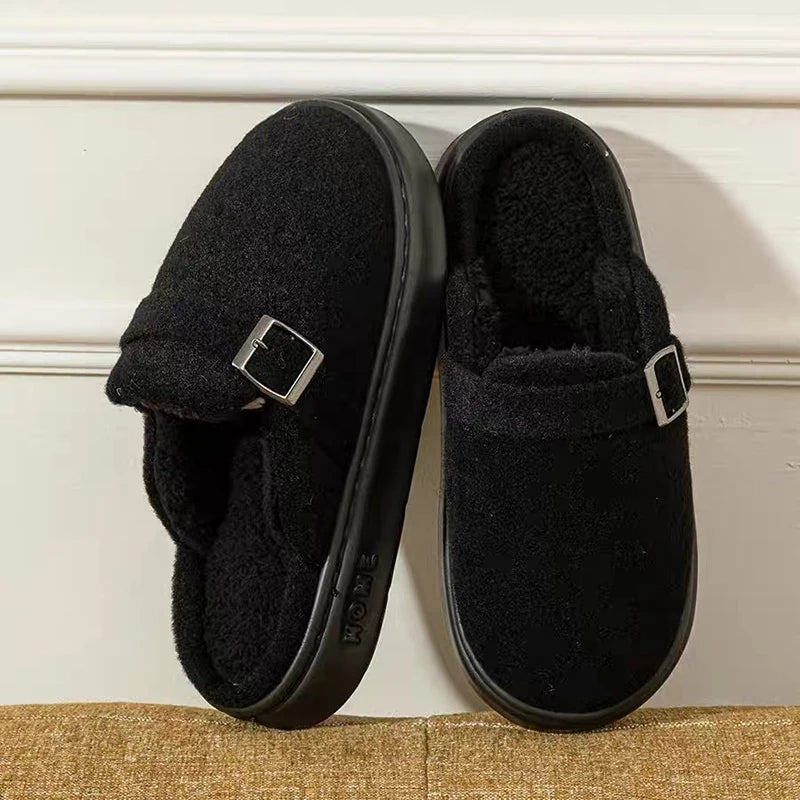Women's Plush Platform Slippers – Fluffy Indoor House Shoes