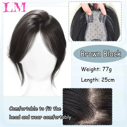 Clip-In Hair Topper with Bangs – Invisible Seamless Crown Coverage
