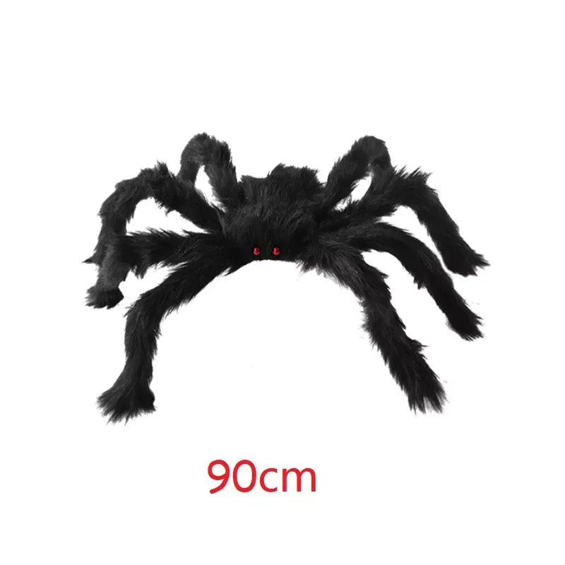 Giant Plush Black Spider Halloween Decoration – Multiple Sizes