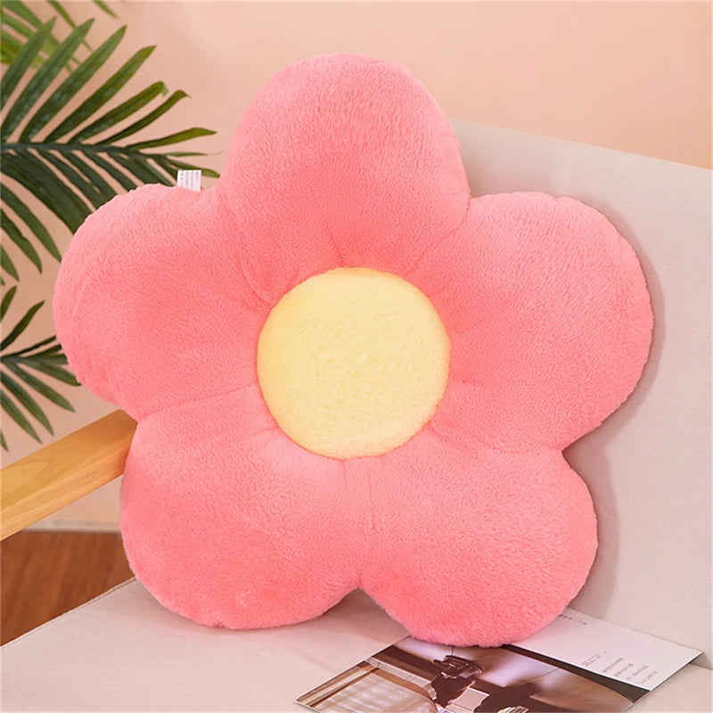Flower Shaped Plush Cushion – Cute Stuffed Pillow for Bedroom Decor