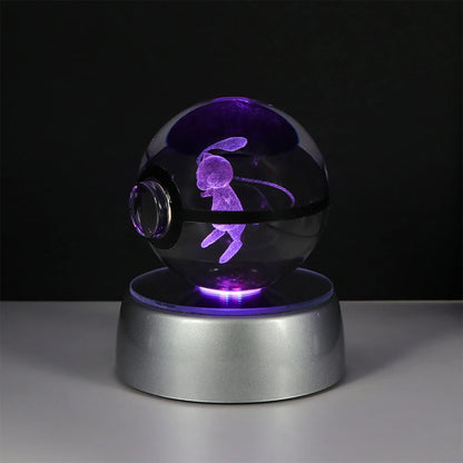 Pokémon Pikachu and Charizard 3D Crystal Poké Ball with LED Base