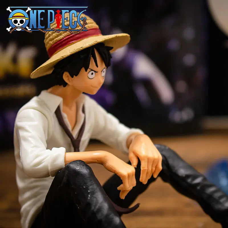 12CM One Piece Sitting Luffy PVC Action Figure