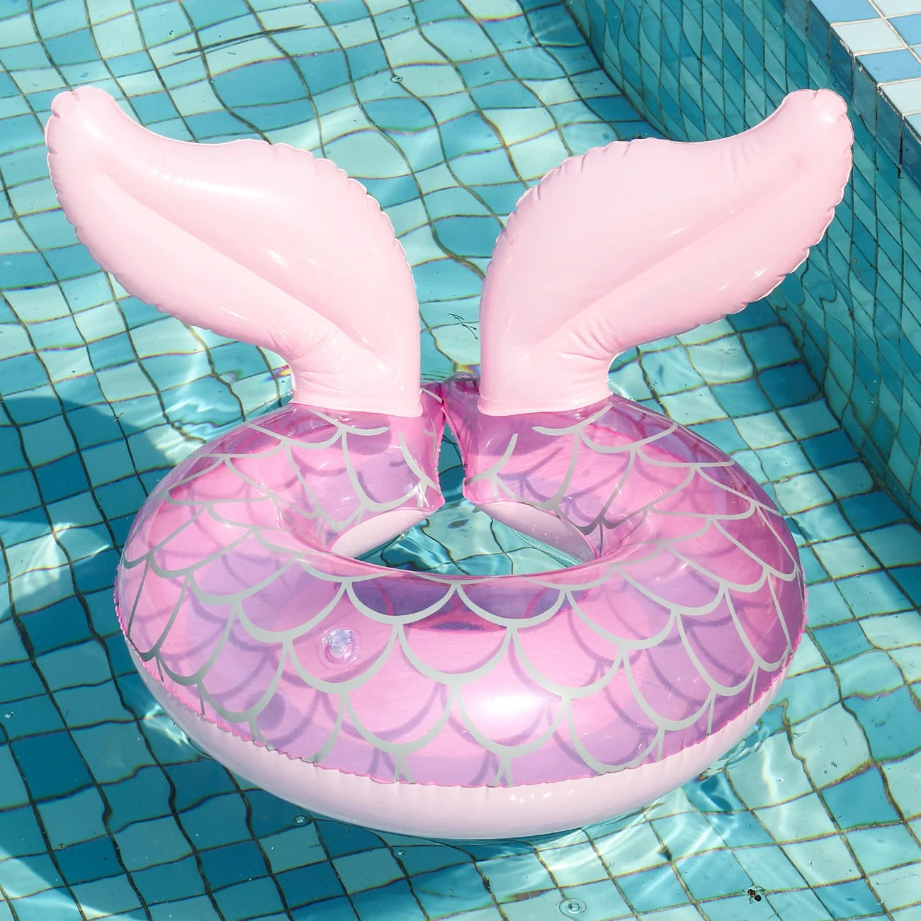 Baby Pool Float Mermaid Tail Inflatable Swim Ring for Infants & Toddlers