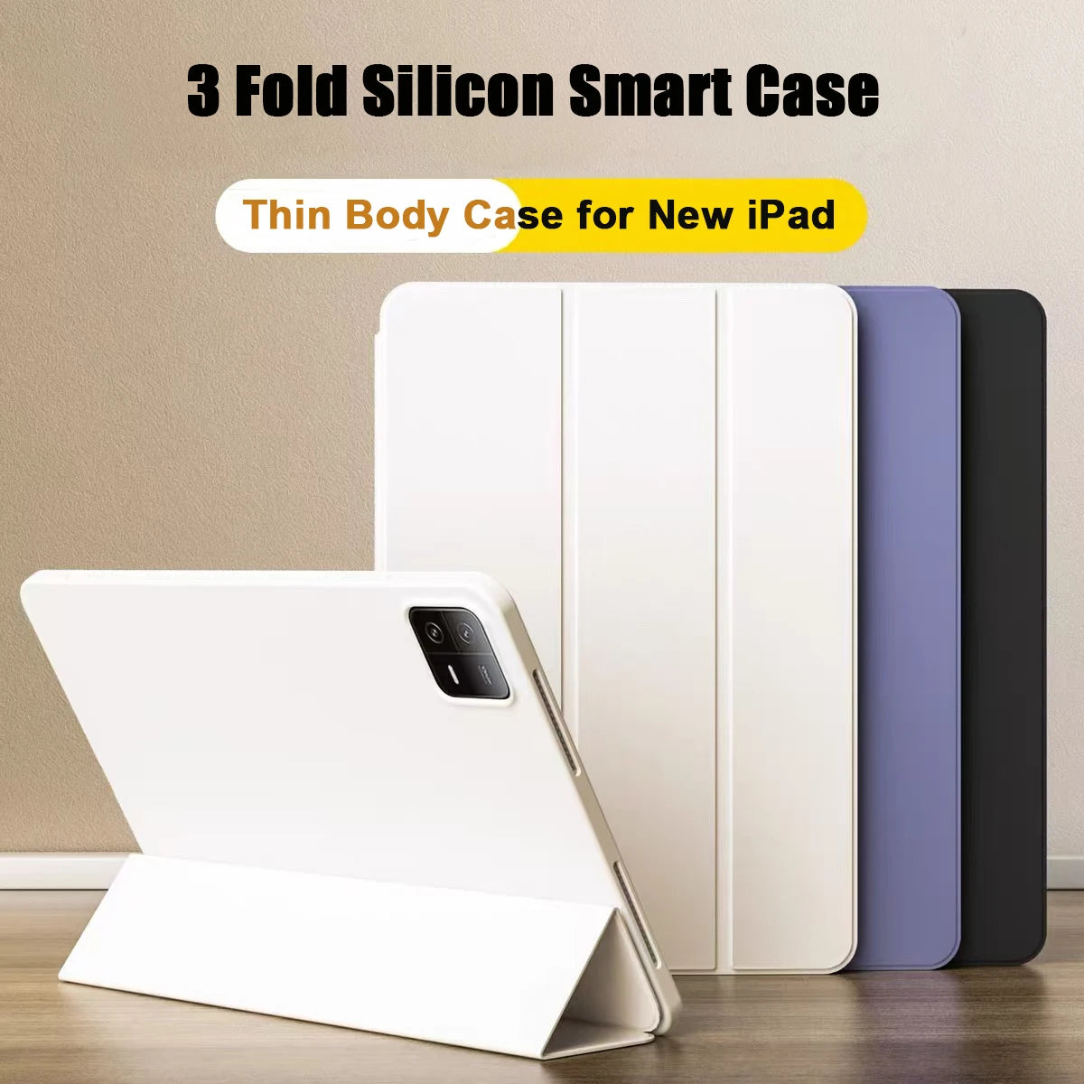 Smart Folio iPad Case – Tri-Fold Stand Cover for iPad Pro, Air, Mini & More