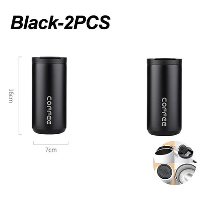 Stainless Steel Vacuum Thermos Coffee Mug 400ml – Leakproof Travel Cup