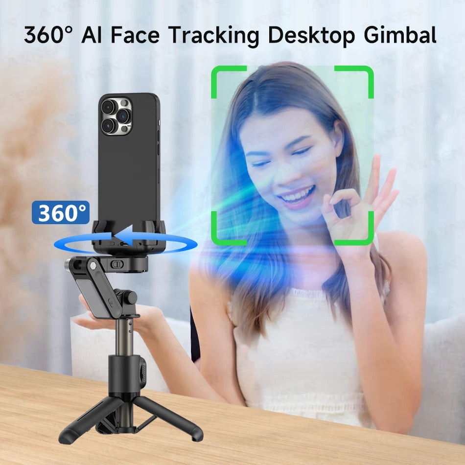 AI Gimbal Q19 Desktop 360° Auto Face Tracking Stabilizer