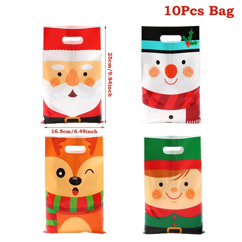 Christmas Gift Bags with Handles – Santa, Snowman & Holiday Designs