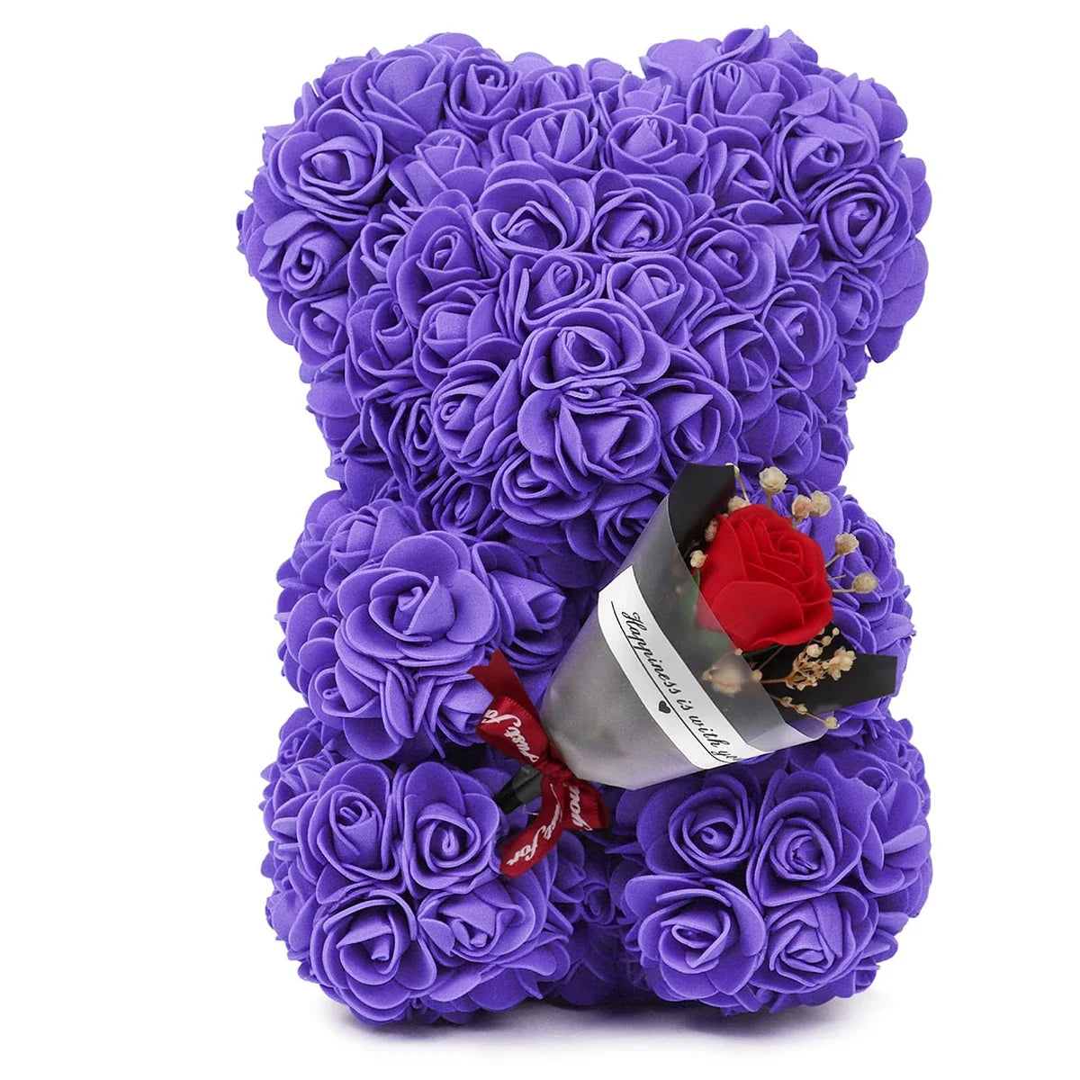 Rose Teddy Bear – Artificial Flower Bear Gift for Valentine's Day, Mother's Day & Birthdays