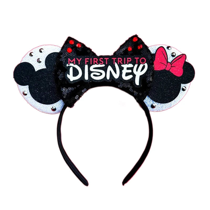 Mouse Ears Headband with Sequins & Bow – Kids & Adults