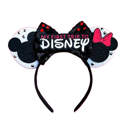Mouse Ears Headband with Sequins & Bow – Kids & Adults