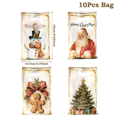 Christmas Gift Bags with Handles – Santa, Snowman & Holiday Designs