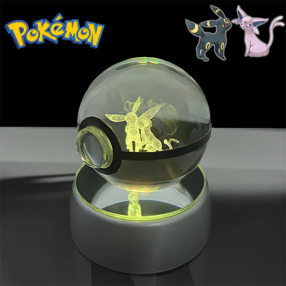 Pokémon 3D Crystal Poké Ball Night Light with LED Base