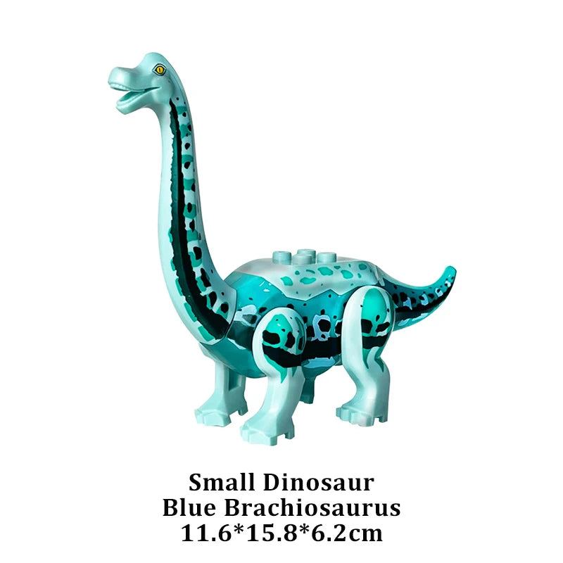 Jurassic Dinosaur Building Blocks Figures – T-Rex Raptor Triceratops MOC Models