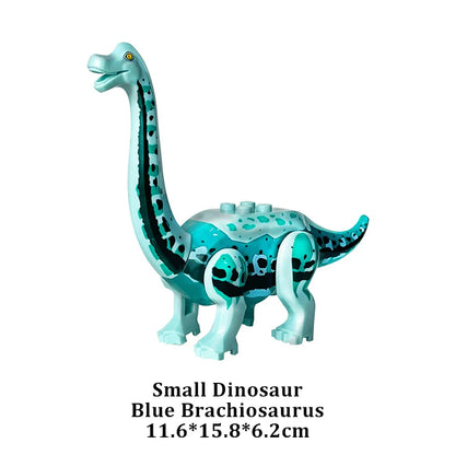 Jurassic Dinosaur Building Blocks Figures – T-Rex Raptor Triceratops MOC Models
